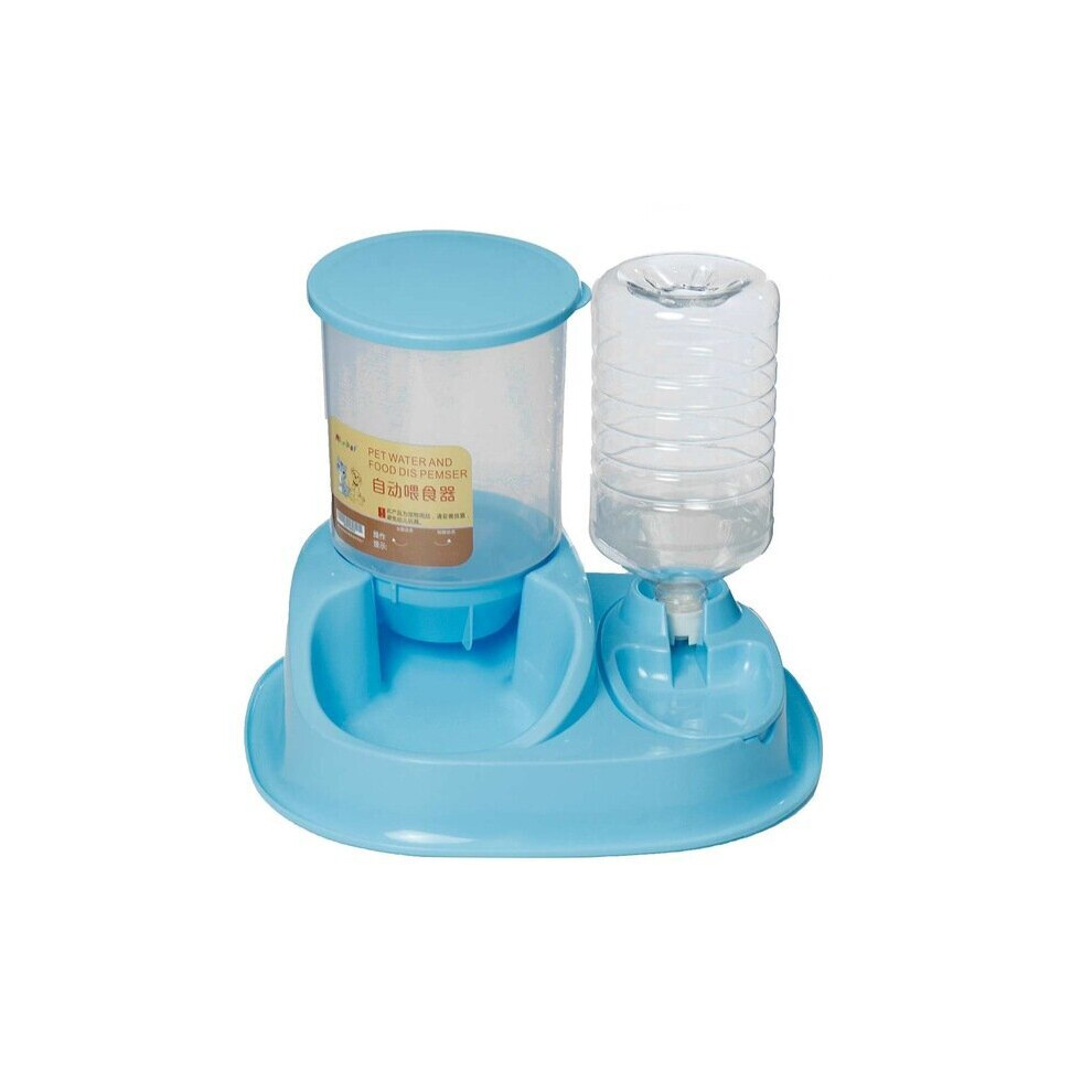 (Blue) Pet Water Dispenser Drinking Bottle Automatic Food Smart Feeder