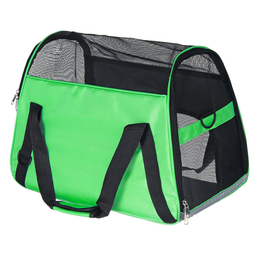 (Green) Pet Carrier Soft Sided Cat Dog Comfort Safe Travel Tote Bag Travel Outdoor