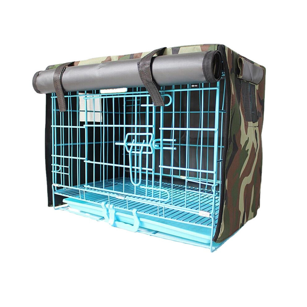 (Camouflage, L) Pet Bed Dog Kennel Anti-Mosquito Flying Insects Net Tent Cover Indoor/Outdoor