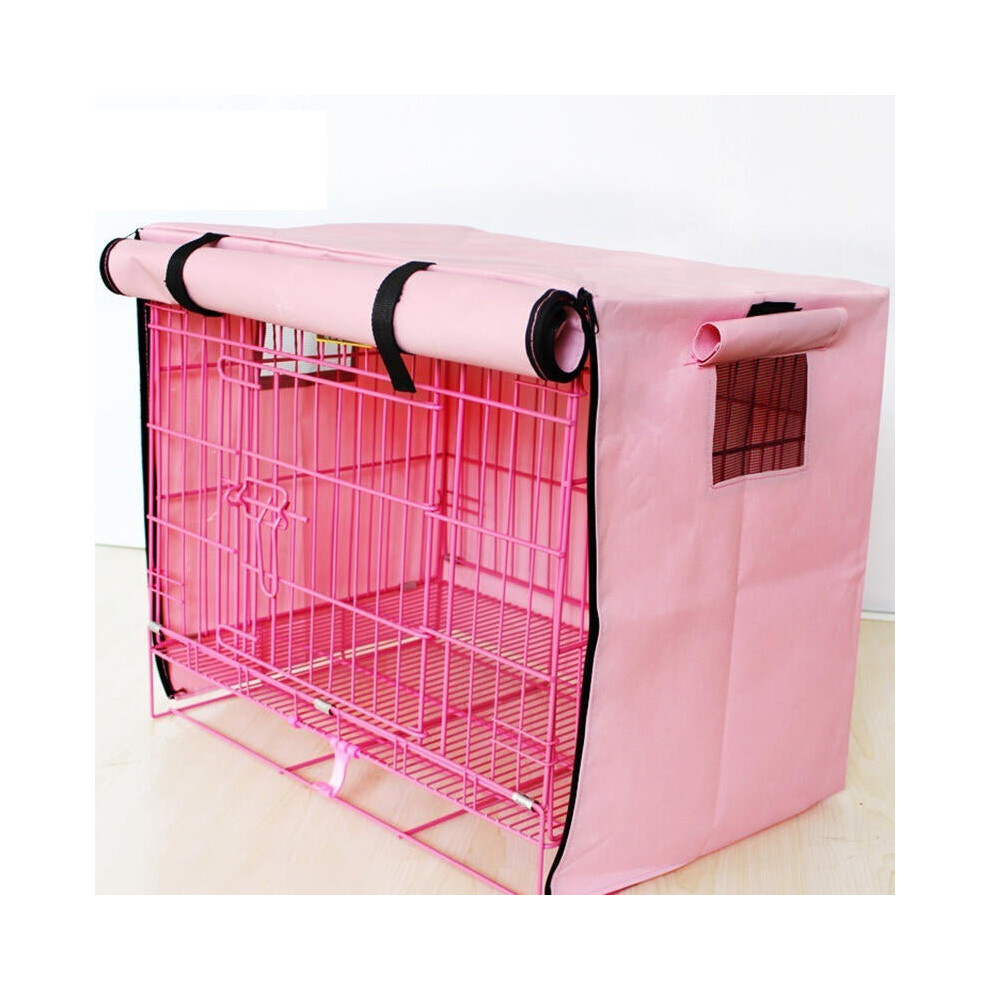 (Pink, L) Pet Bed Dog Kennel Anti-Mosquito Flying Insects Net Tent Cover Indoor/Outdoor