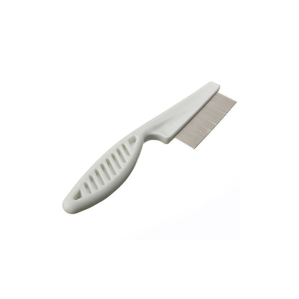 (White) Pet Hair Grooming Comb Flea Shedding Brush Puppy Dog Stainless Pin