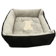(Black, M) Large Pet Warm Nest Bed Soft Fleece Cozy Mat Pad Kennel Cushion