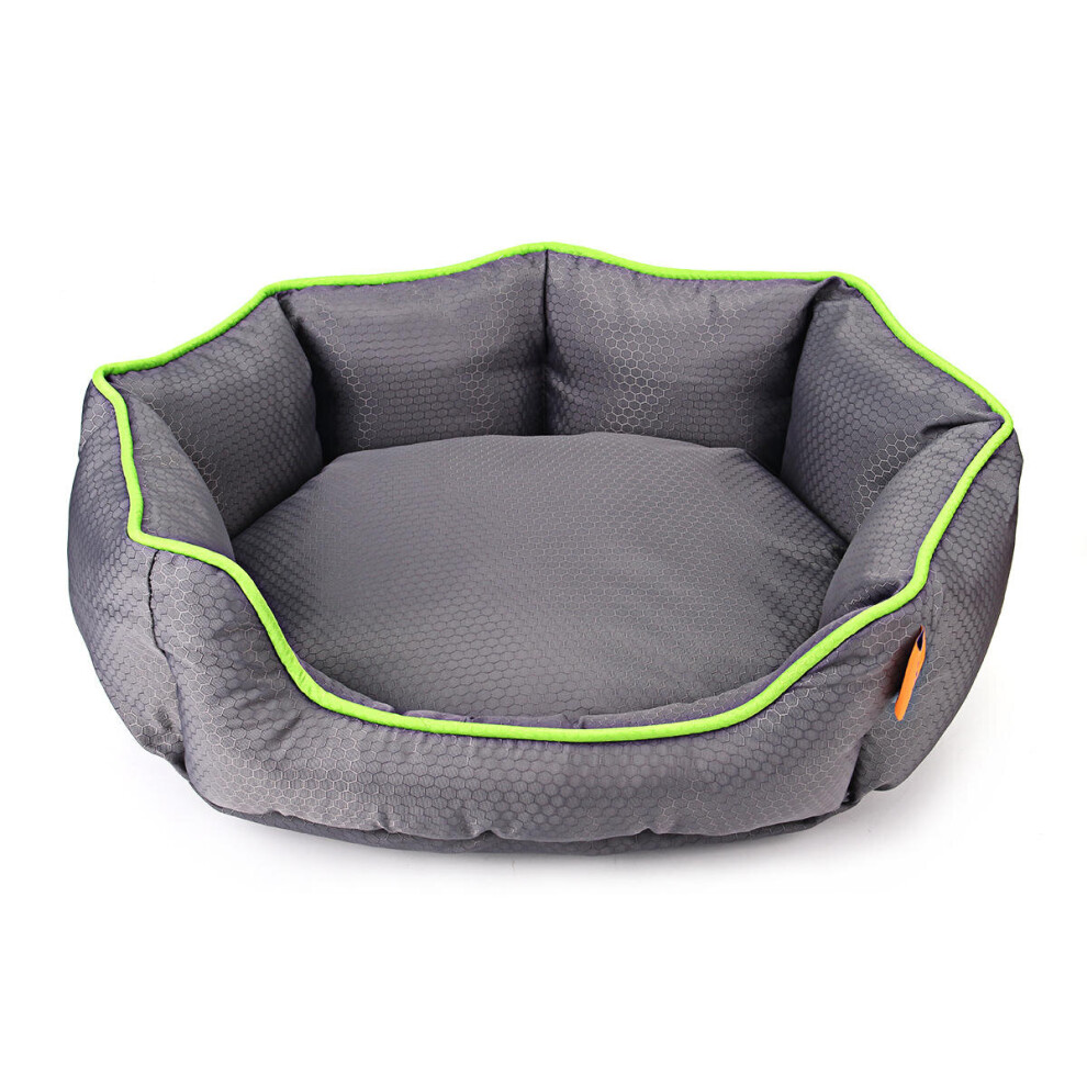 (Grey) Dog Bed Waterproof Washable Hardwearing Basket Mat Cushion