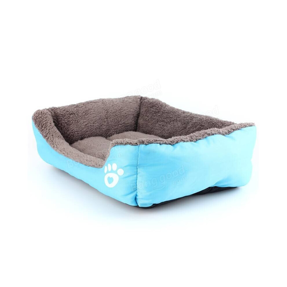 (Blue) Pet Puppy Kennels Beds Mat Houses Doghouse Warm Soft Pad Blanke