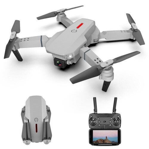 (Black, 4K Camera) WiFi FPV 4K Camera Drone Headless Mode Dual 1