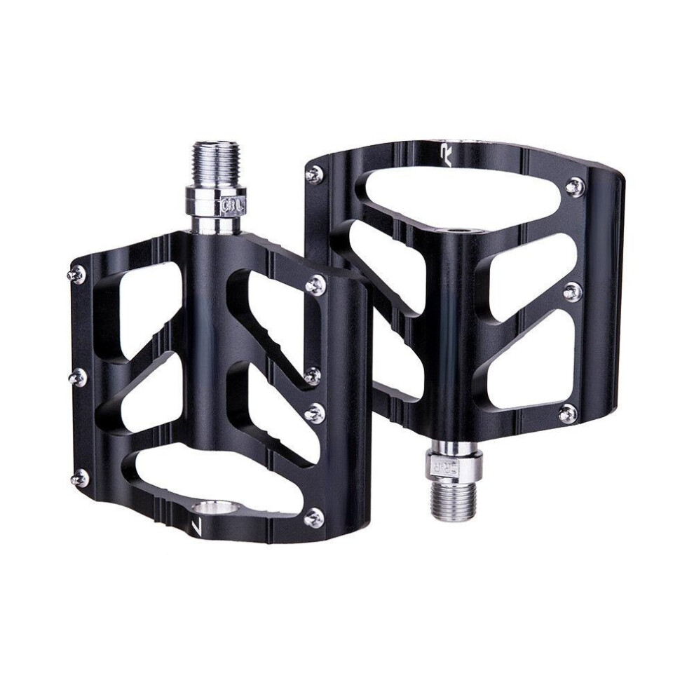 (Black) Mountain Bicycle Pedals High Strength Aluminum Alloy Wide Non-slip