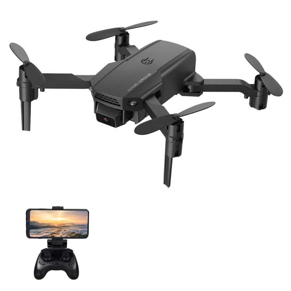 (Black) 4K Camera Mini Drone Foldable Quadcopter Indoor Toy with Function Trajectory Flight Headless Mode 3D Auto Hover