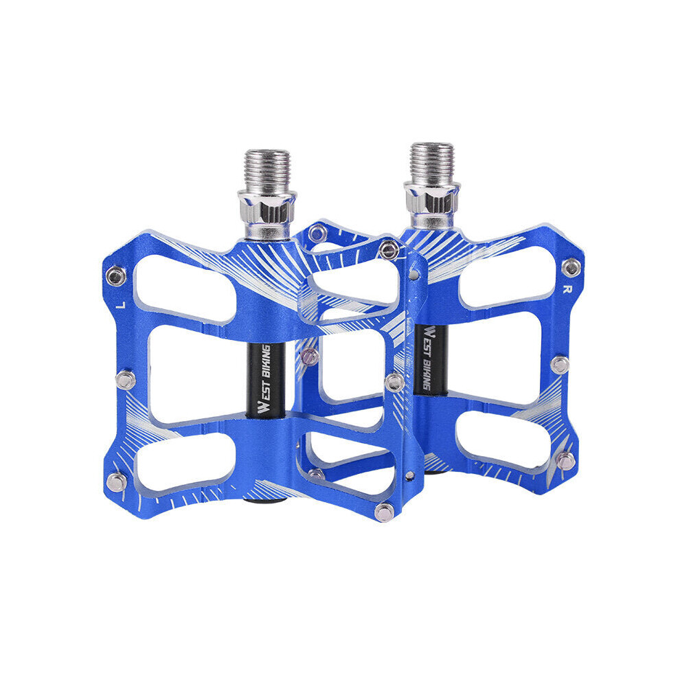 (Blue) Bicycle Pedals Mountain Riding Aluminum Aloy Cycling