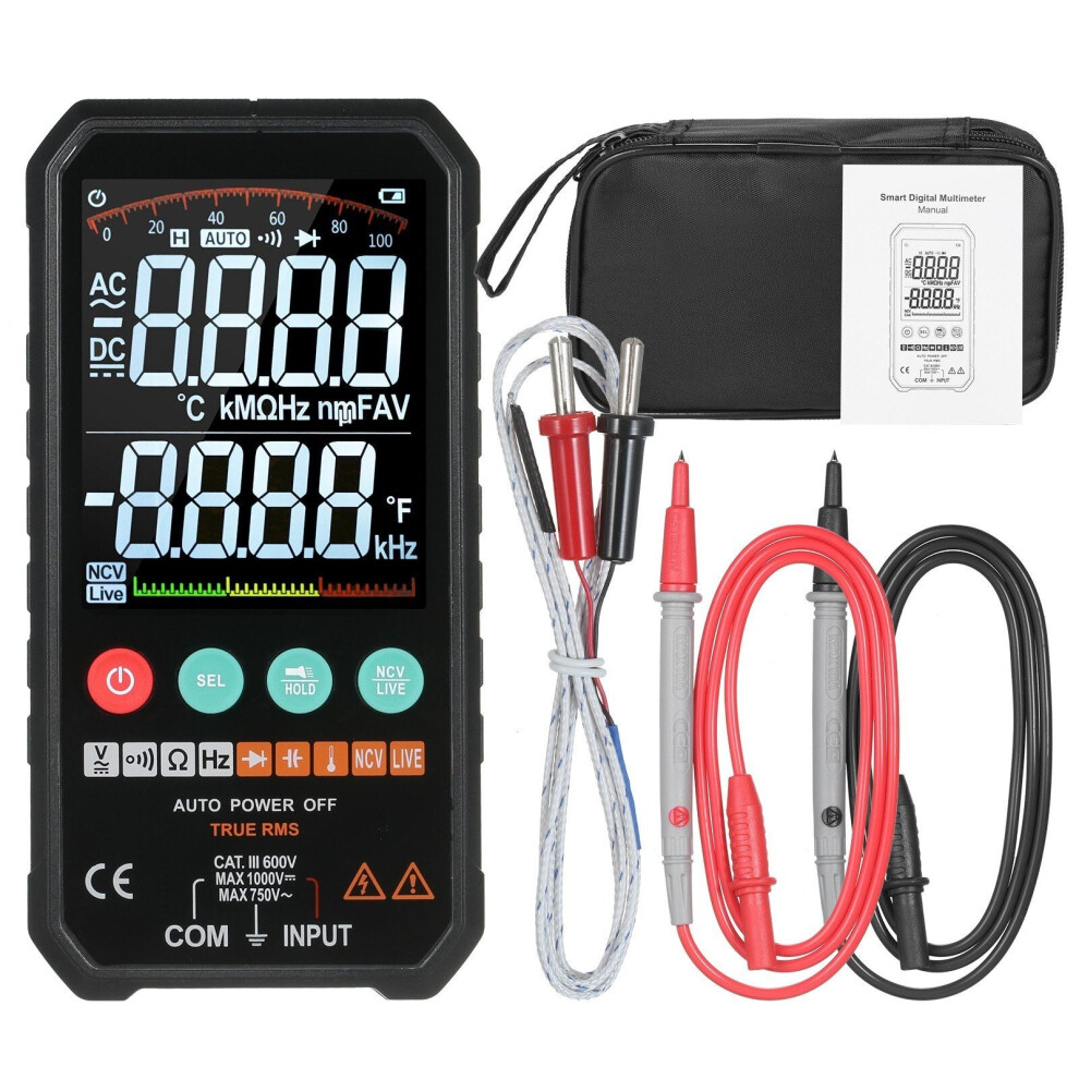 Super Slim Palm Size 3.3-inch LCD Digital Multimeter 6000 Counts True RMS Universal Meter