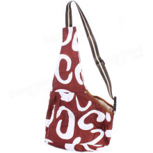 (L) Brown White Pattern Oxford Portableb Pet Single Shoulder Bag