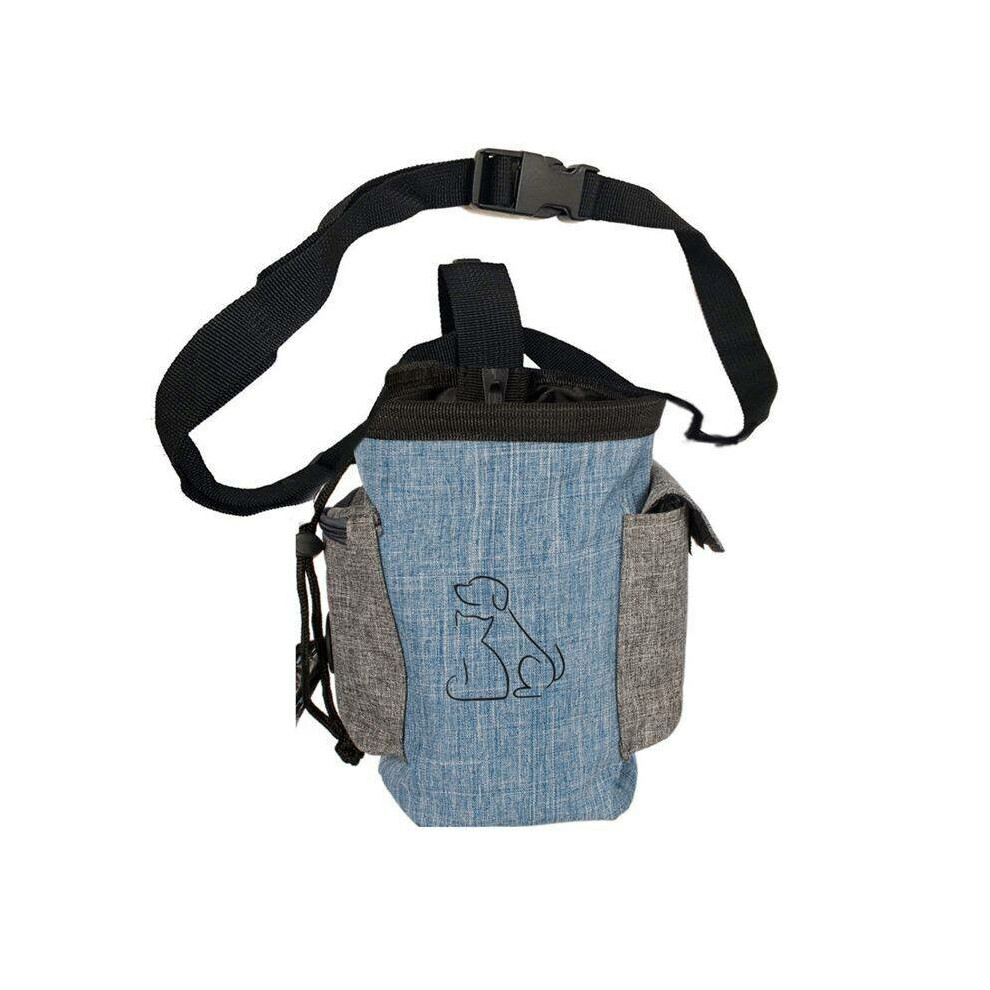 (Blue) Hand Free Pet Training Pouch Reward Dog Food Bag