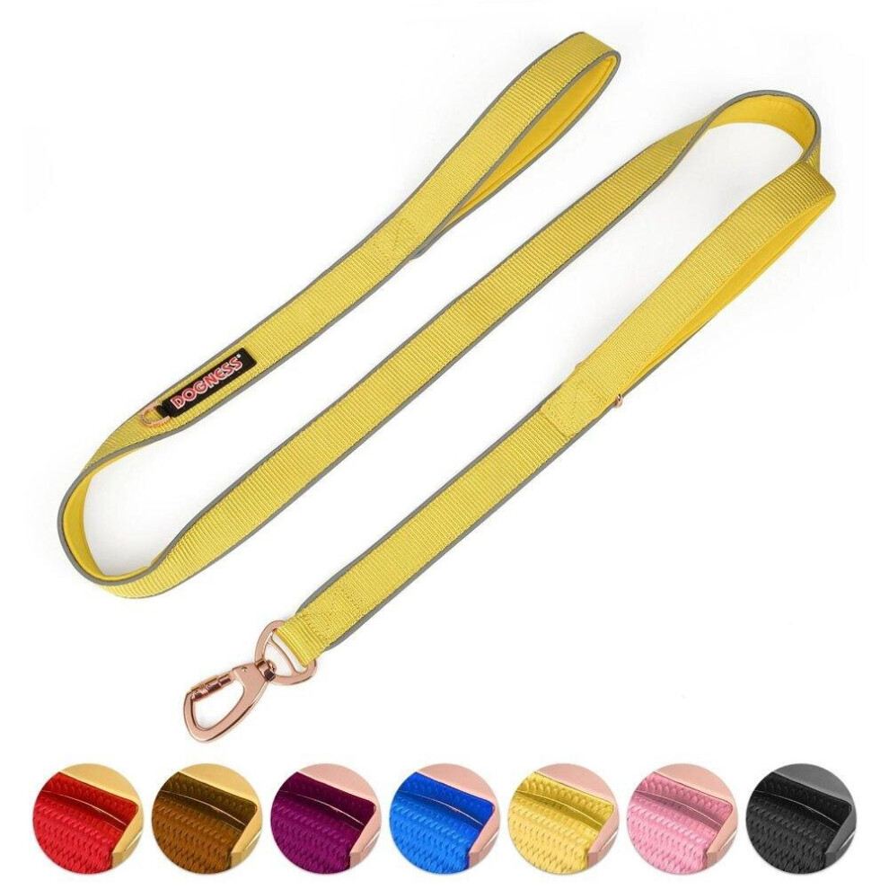 () Double Handle Dog Leash Heavy Duty Soft Padded Reflective Traction Rope