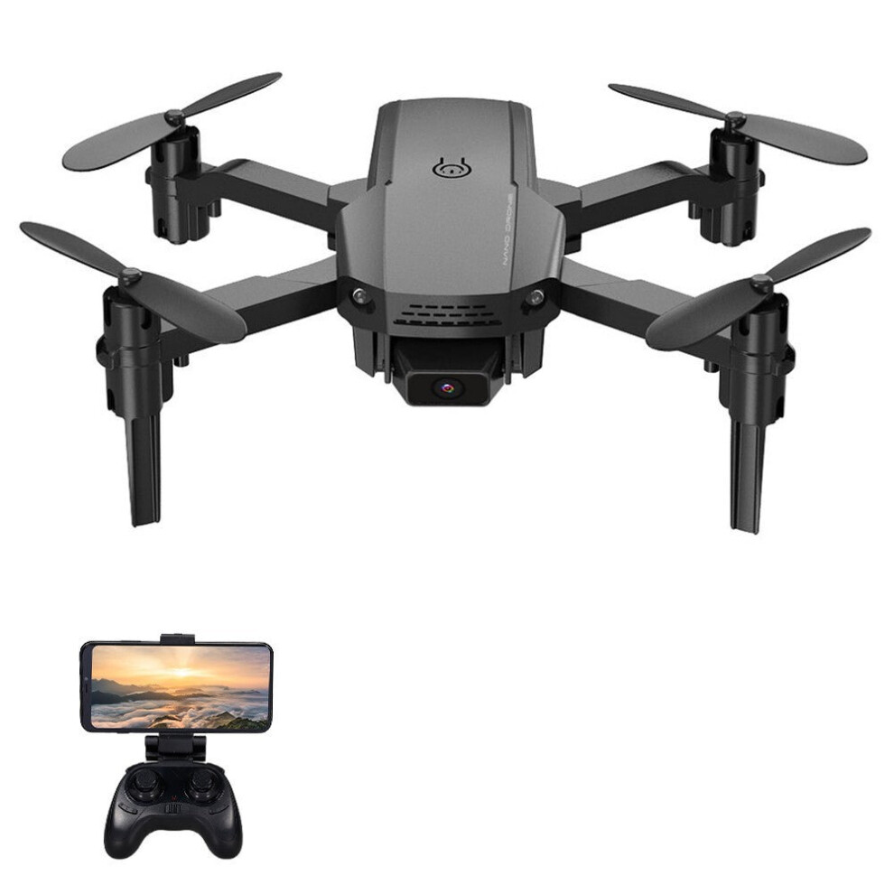 (Grey) 4K Camera Mini Drone Foldable Quadcopter Indoor Toy with Function Trajectory Flight Headless Mode 3D Auto Hover