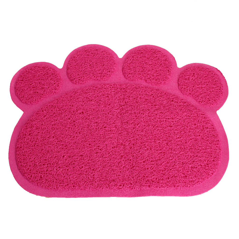 (Pink) Pet Dog PVC Puppy Dish Bowl Feeding Mat Wipe Clean