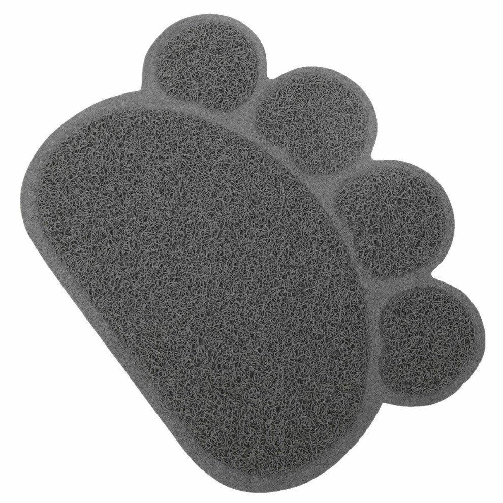 (Grey) Pet Dog PVC Puppy Dish Bowl Feeding Mat Wipe Clean
