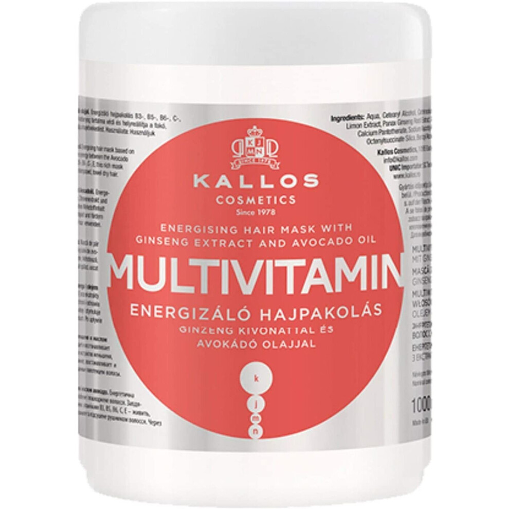 Kallos Multivitamin Hair Mask, White, 1000 Millilitre