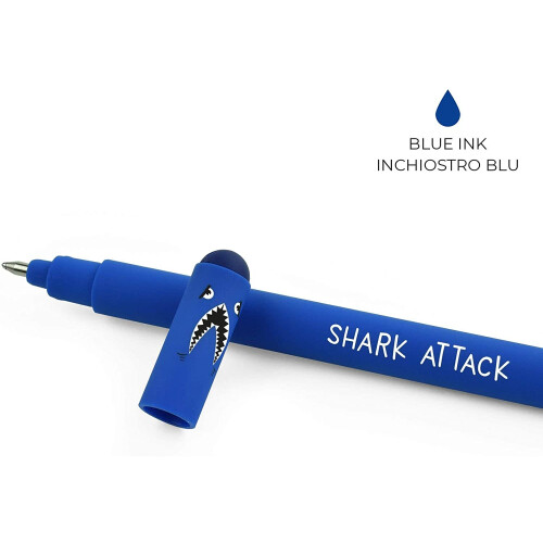 Legami EP0006 Erasable Gel Pen, Shark, Blue 2