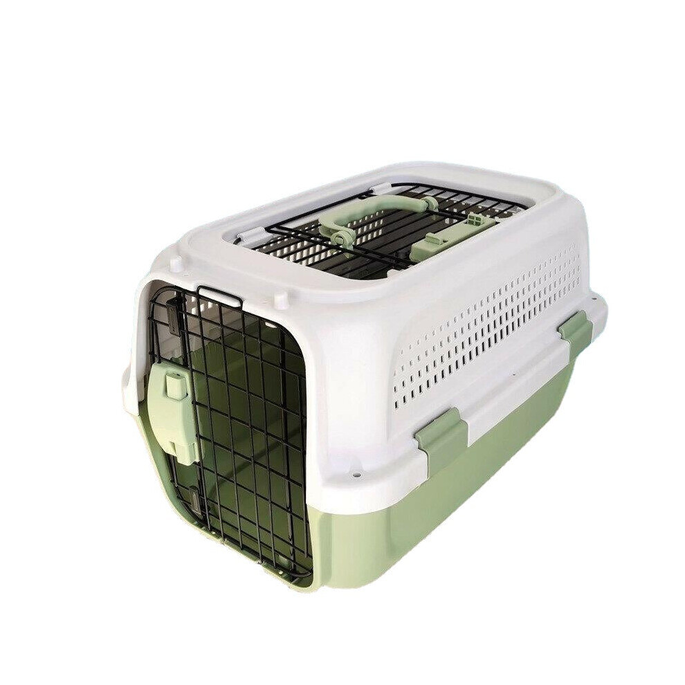 (Green, Skylight air box) Pet Flight Case Transport Box Breathable Cat Dog Outdoor Travel Carrier