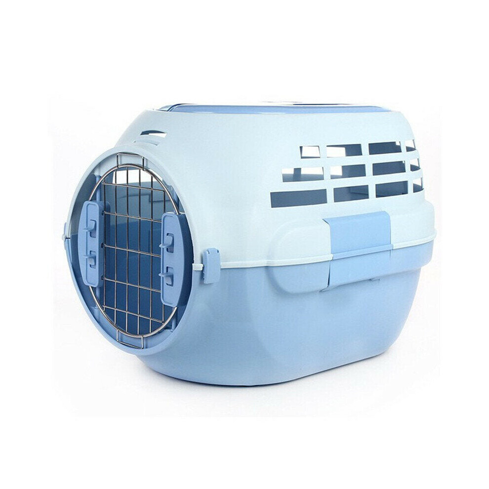 (Blue, Skylight air box) Pet Flight Case Transport Box Breathable Cat Dog Outdoor Travel Carrier