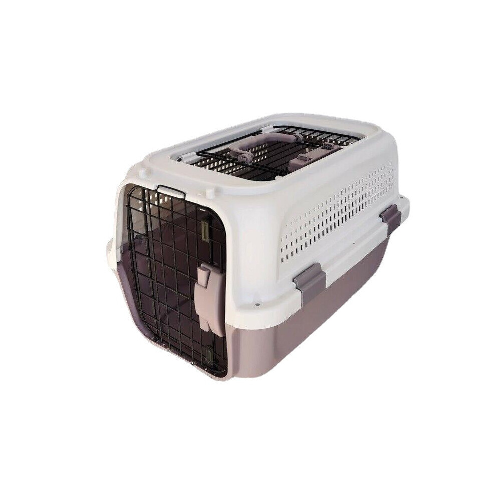 (Purple, Skylight air box) Pet Flight Case Transport Box Breathable Cat Dog Outdoor Travel Carrier