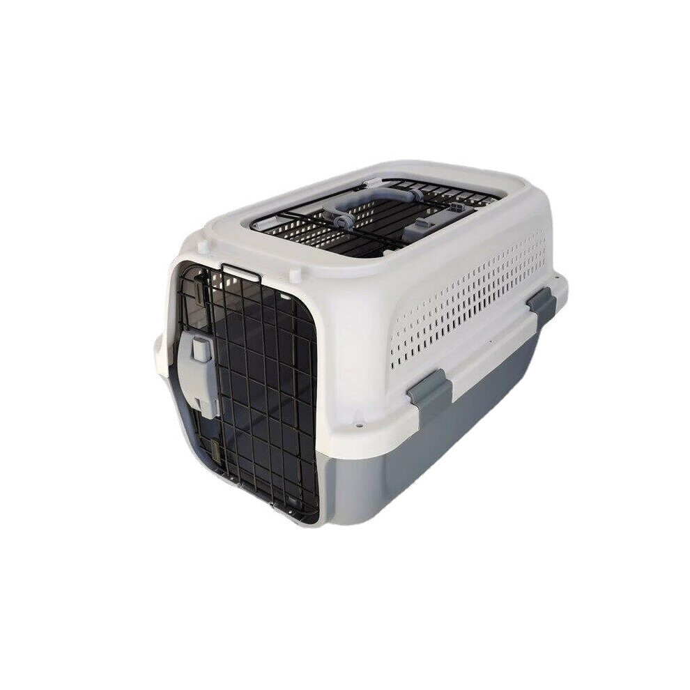 (Grey, Skylight air box) Pet Flight Case Transport Box Breathable Cat Dog Outdoor Travel Carrier