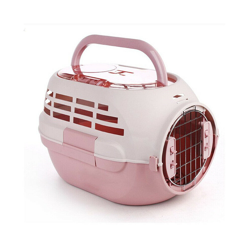 (Pink, Skylight air box) Pet Flight Case Transport Box Breathable Cat Dog Outdoor Travel Carrier