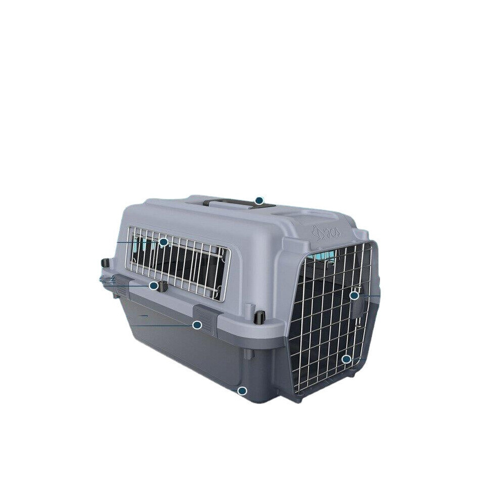 (Black & Grey, Skylight air box) Pet Flight Case Transport Box Breathable Cat Dog Outdoor Travel Carrier