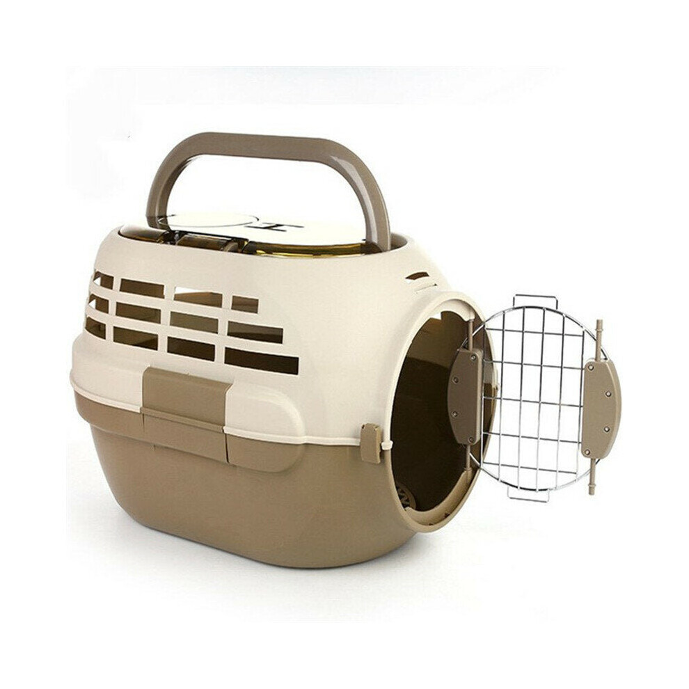 (Brown, Air box without sunroof) Pet Flight Case Transport Box Breathable Cat Dog Outdoor Travel Carrier