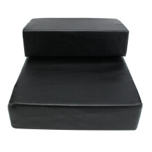 (Black) Pet 2 Steps Stairs Ramp Ladder Leather Cover Folding Sofa Bed