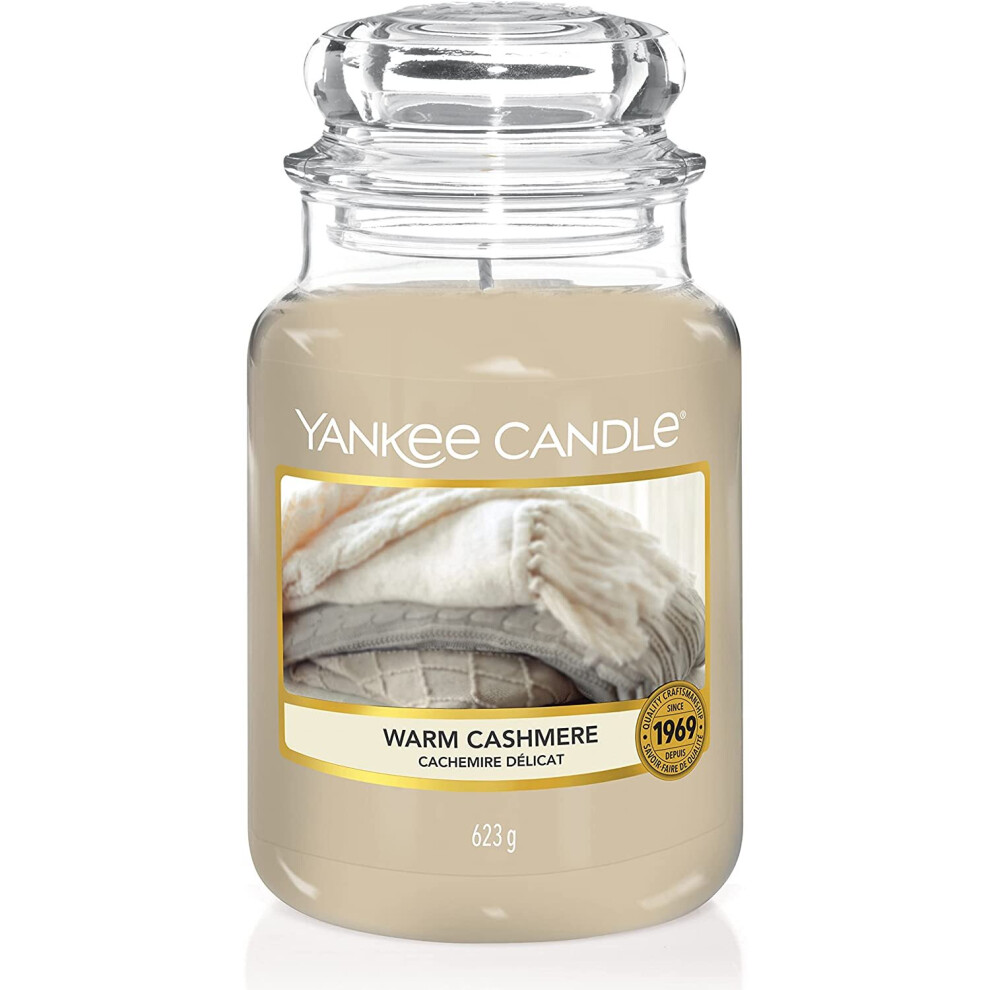 Yankee Candle Scented Candle | Warm Cashmere Large Jar Candle | Burn Time: Up to 150 Hours