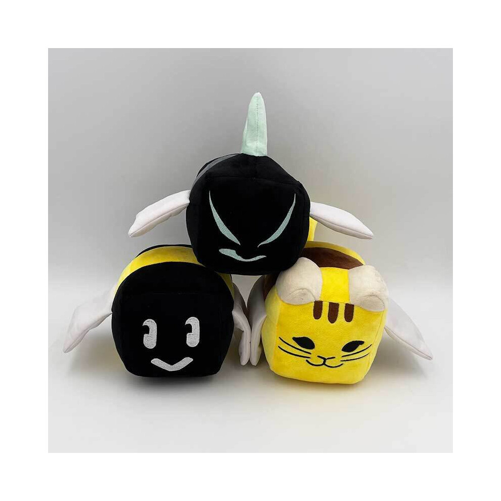 (3Pcs Set) Square Block Bee Swarm Simulator Plush Doll Stuffed Animal Toy