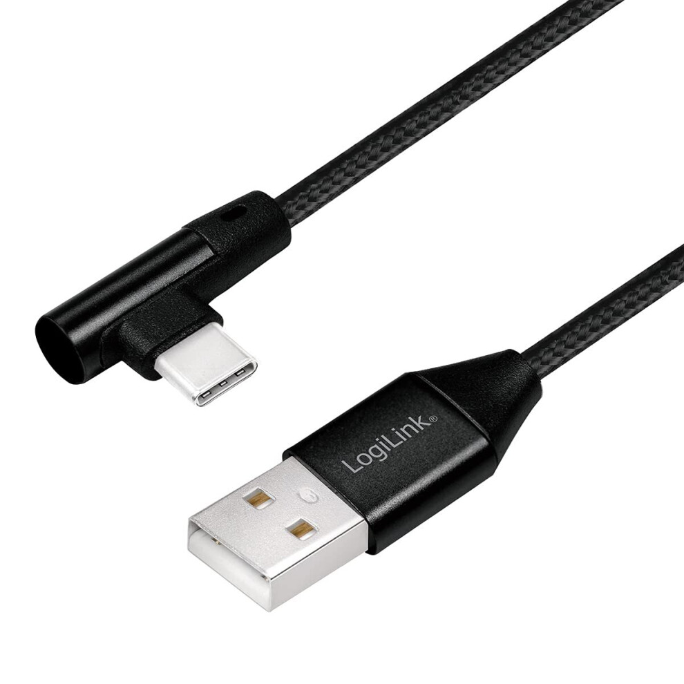 Usb 2.0 Connection Cable Usb Type A To Usb Type C 90Â° Angled 1M Black 4052792052657