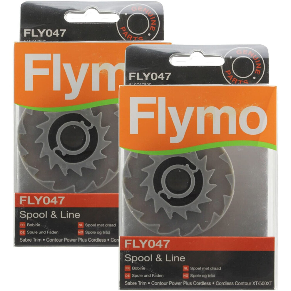 Flymo Genuine Contour Power Plus Cordless Strimmer Spool & Line (Pack of 2, FLY047)