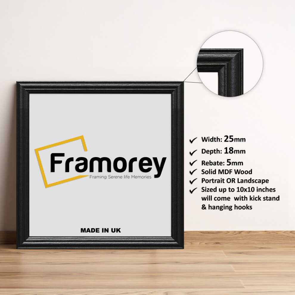 (40x40 CM) Square SIze Black Picture Frame / LW Style Wall Art Frame / Modern Photo Frames