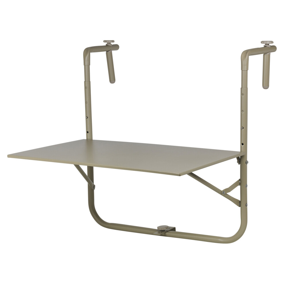 (Taupe) Large Folding Balcony Tray Rack Holder Table