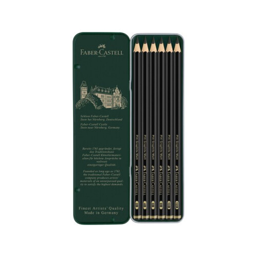 Faber-Castell graphite pencils Pitt Mat Case 18 cm grey 6 pcs