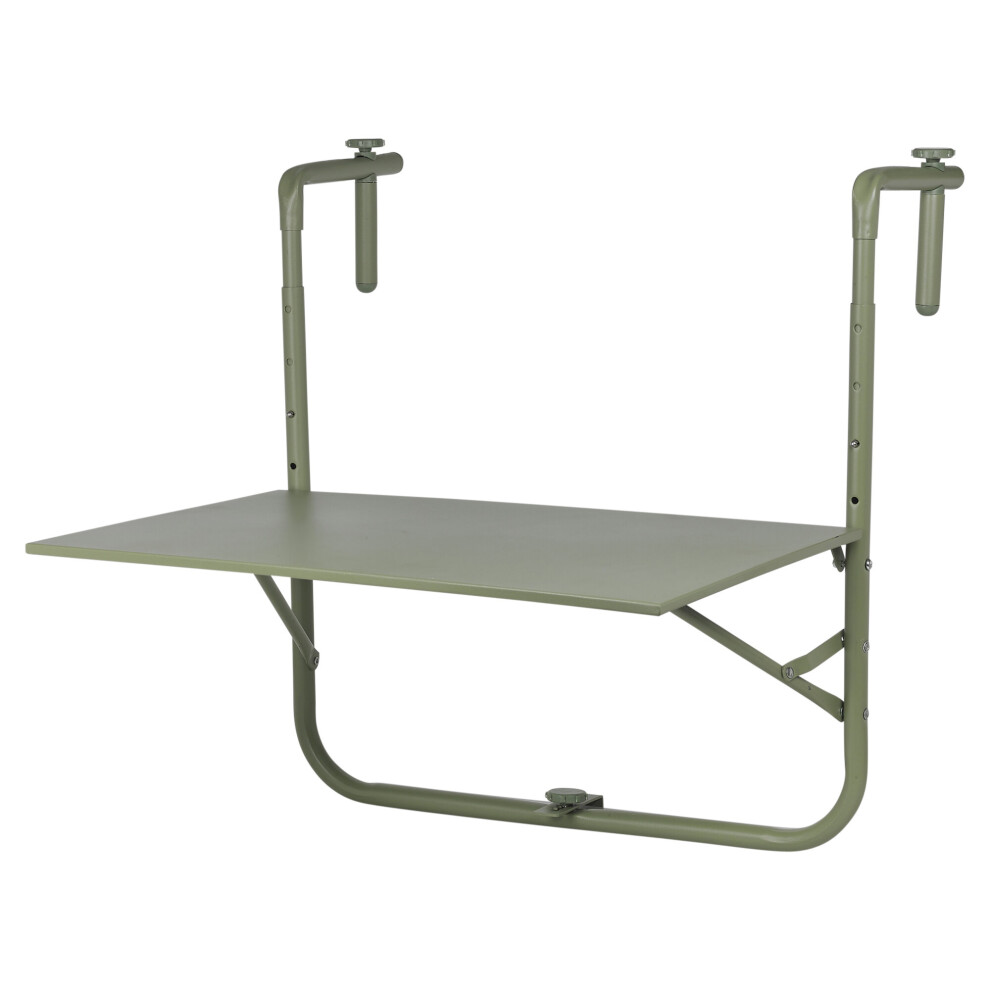 (Light Green) Large Folding Balcony Tray Rack Holder Table