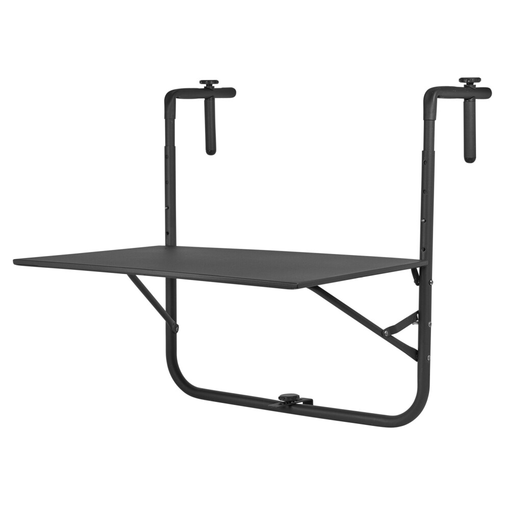 (Dark Grey) Large Folding Balcony Tray Rack Holder Table