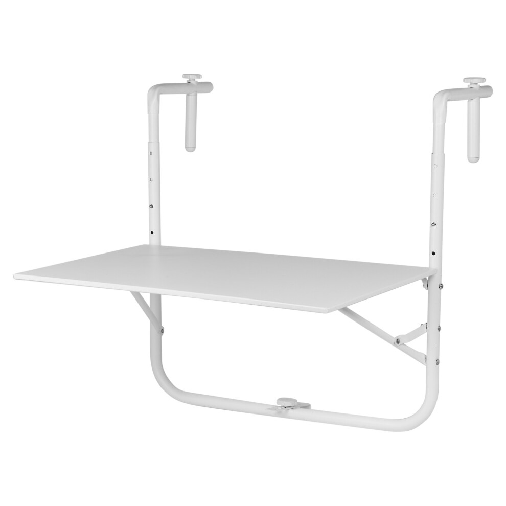 (White) Large Folding Balcony Tray Rack Holder Table