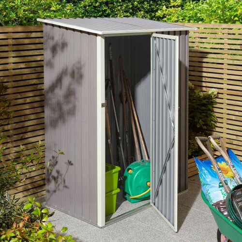 Rowlinson 53 Trentvale Metal Pent Shed - Light Grey