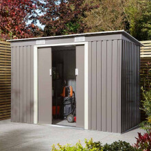 84 Trentvale Metal Pent Shed - Light Grey