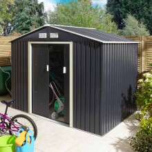 86 Trentvale Metal Apex Shed - Dark Grey