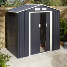 64 Trentvale Metal Apex Shed - Dark Grey