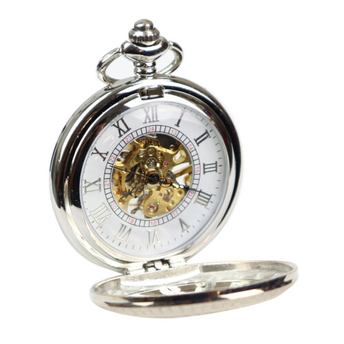 (Silver) Pocket Mechanical Peaky Blinders Double Hunter 1