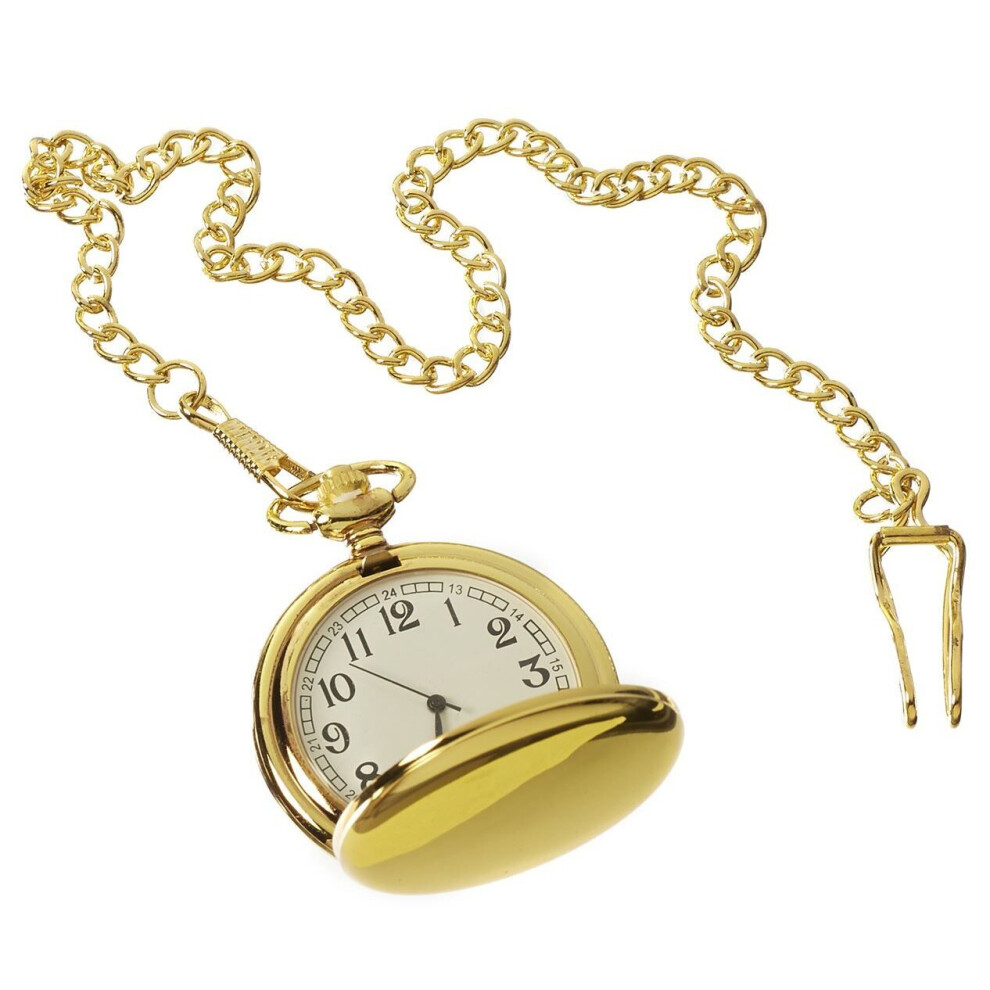 (Gold) Pocket Watch 1920's Peaky Blinders Chain Retro-image-OPC-P8YWRMJ-NEW
