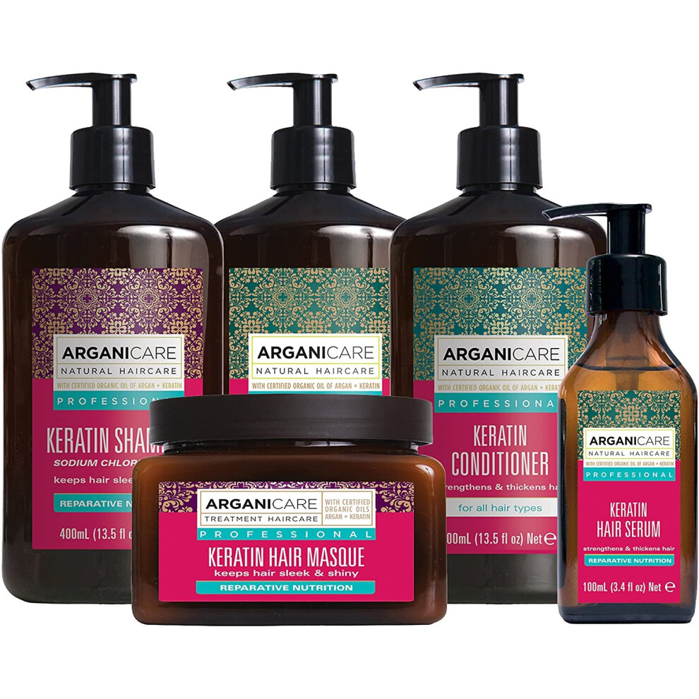 Arganicare Keratin Hair Masque keeps hair Sleek & Shine with Certified Organic Argan Oil 500ml