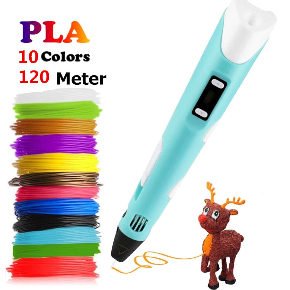 3D Pen For Children 3D Drawing Printing Pencil with LCD With 120m PLA