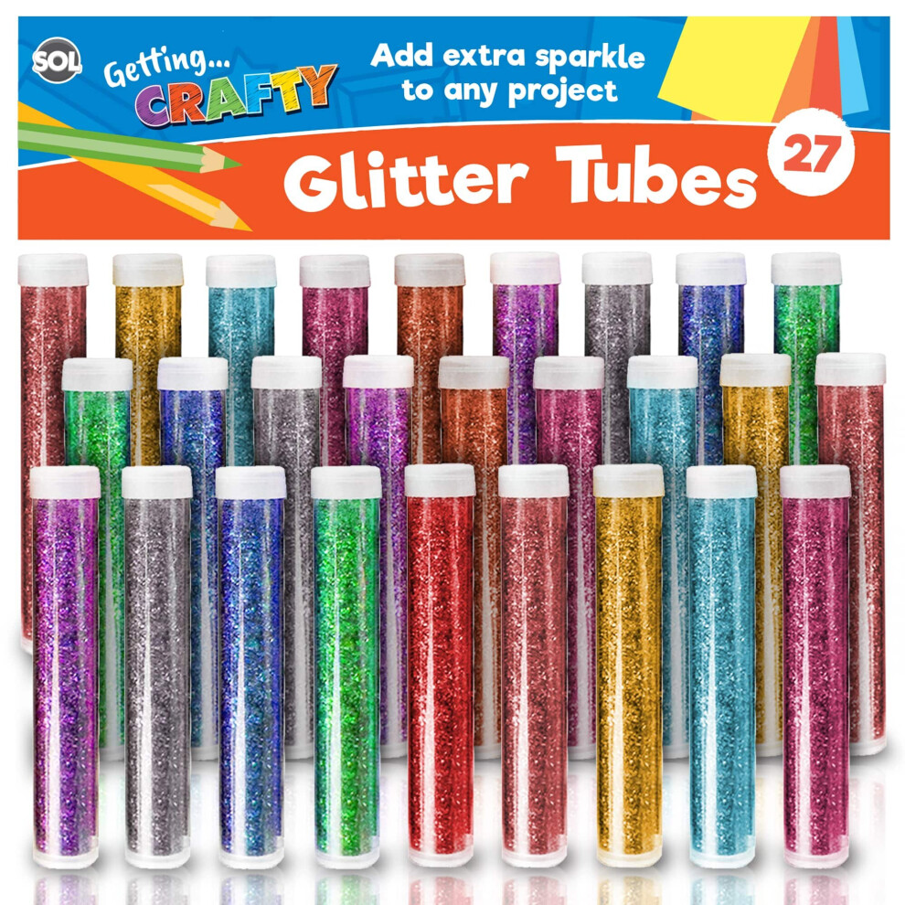 27 x Glitter Tubes in Assorted Vibrant Colours | Glitter Shakers