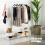 LIVIVO (WHITE) Freestanding Clothes Rail with Shoe Rack & Hooks 8