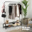 LIVIVO (BLACK ) Freestanding Clothes Rail with Shoe Rack & Hooks 6